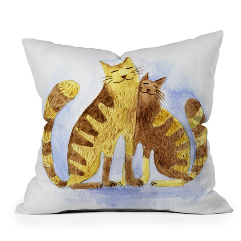 Anna Shell Love cats Outdoor Throw Pillow