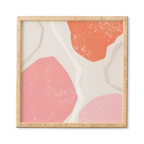 Anneamanda abstract flow pink and orange Framed Wall Art