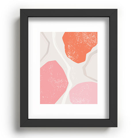 Anneamanda abstract flow pink and orange Recessed Framing Rectangle