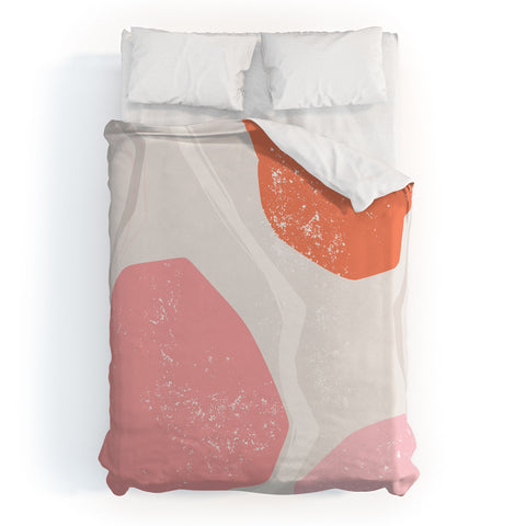 Anneamanda abstract flow pink and orange Duvet Cover
