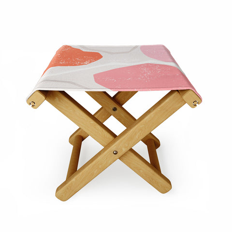Anneamanda abstract flow pink and orange Folding Stool