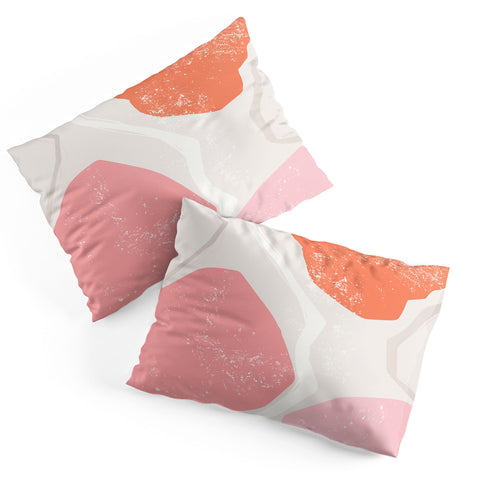 Anneamanda abstract flow pink and orange Pillow Shams