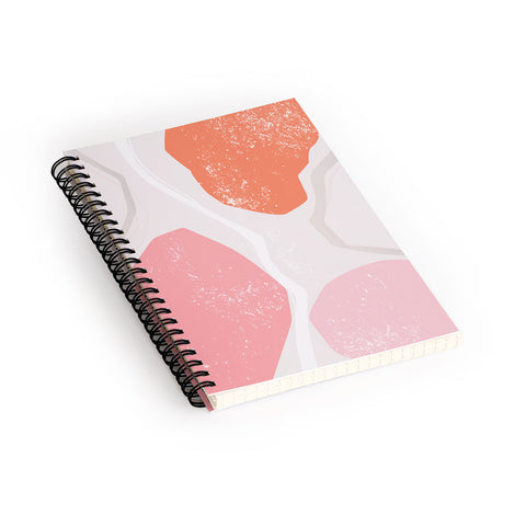 Anneamanda abstract flow pink and orange Spiral Notebook