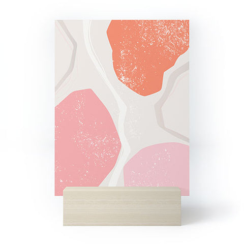 Anneamanda abstract flow pink and orange Mini Art Print