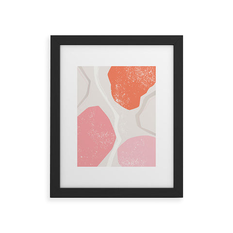 Anneamanda abstract flow pink and orange Framed Art Print