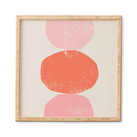 Anneamanda orange and pink rocks abstract Framed Wall Art
