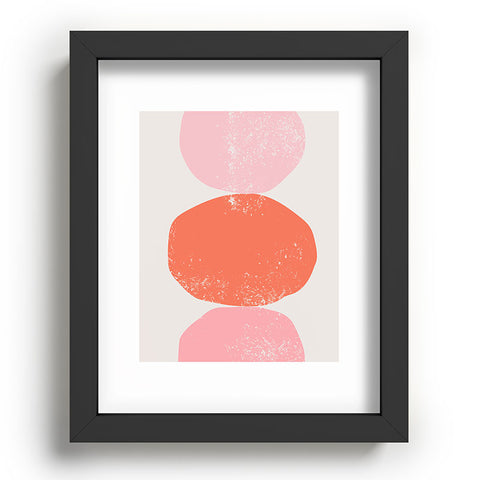 Anneamanda orange and pink rocks abstract Recessed Framing Rectangle