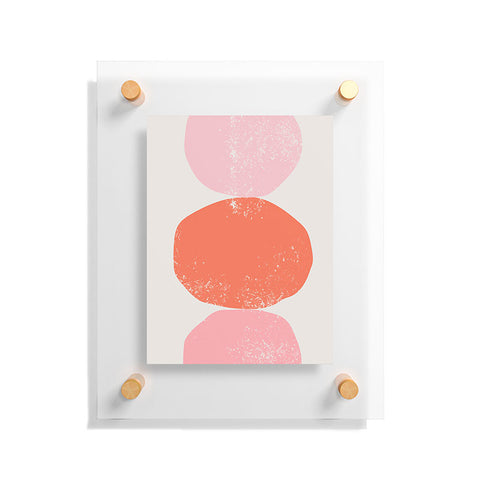 Anneamanda orange and pink rocks abstract Floating Acrylic Print
