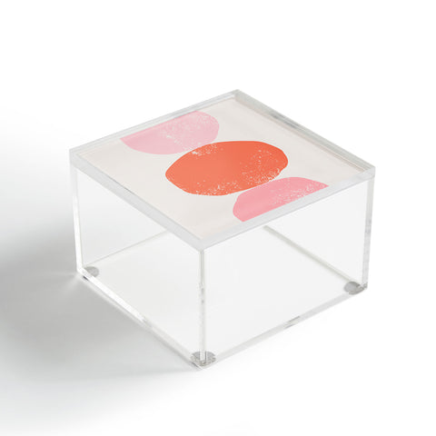 Anneamanda orange and pink rocks abstract Acrylic Box