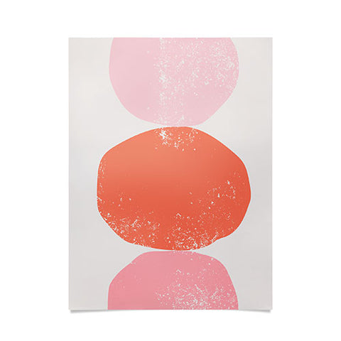 Anneamanda orange and pink rocks abstract Poster
