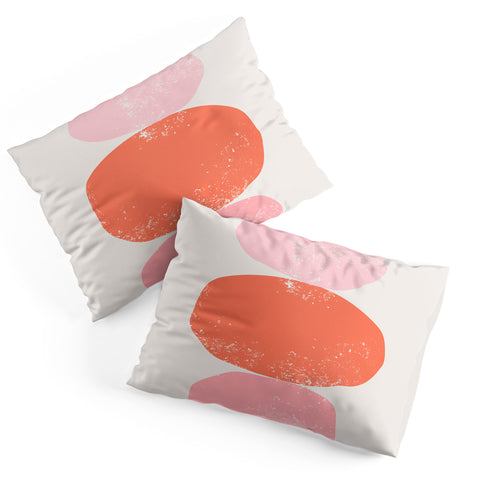 Anneamanda orange and pink rocks abstract Pillow Shams