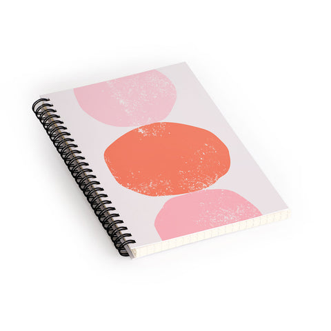 Anneamanda orange and pink rocks abstract Spiral Notebook