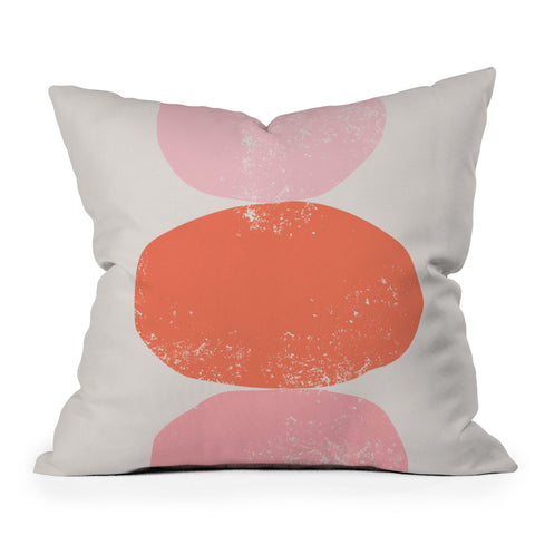 Anneamanda orange and pink rocks abstract Outdoor Throw Pillow