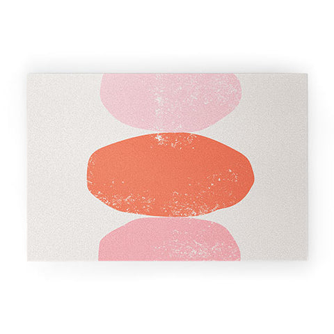 Anneamanda orange and pink rocks abstract Welcome Mat