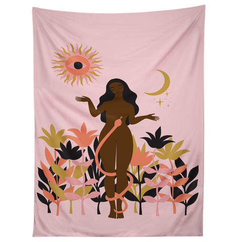 Anneamanda sun flower goddess Tapestry