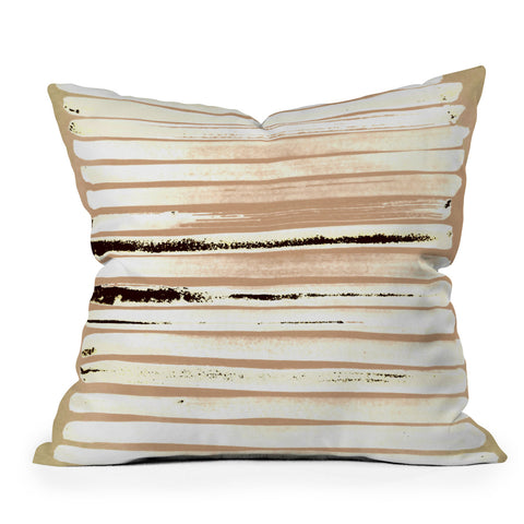 ANoelleJay Brown Earth Lines Outdoor Throw Pillow