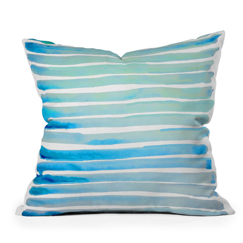 ANoelleJay New Year Blue Water Lines Outdoor Throw Pillow