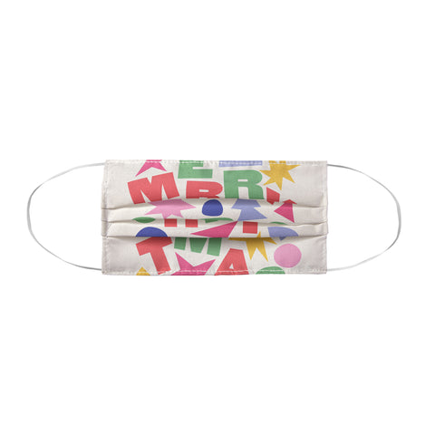 April Lane Art Abstract Merry Christmas Face Mask