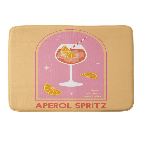 April Lane Art Aperol Spritz Cocktail Memory Foam Bath Mat
