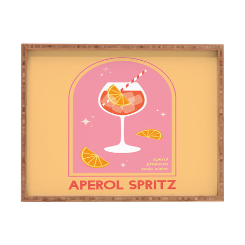 April Lane Art Aperol Spritz Cocktail Rectangular Tray
