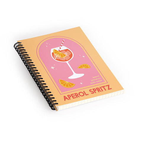 April Lane Art Aperol Spritz Cocktail Spiral Notebook