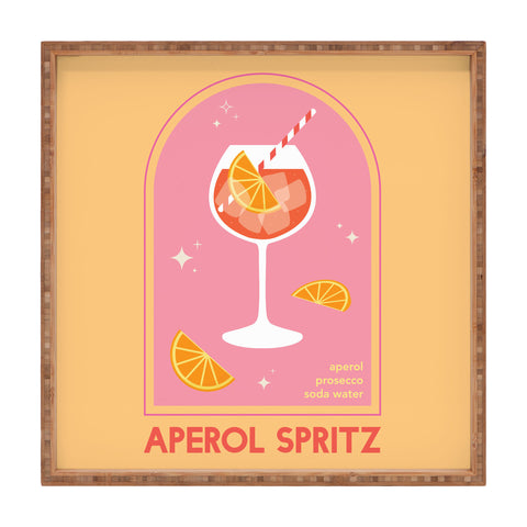 April Lane Art Aperol Spritz Cocktail Square Tray