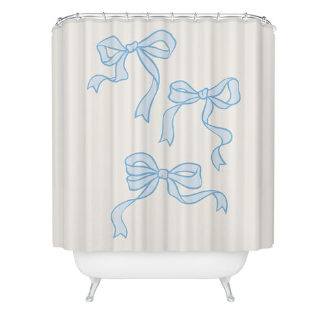 April Lane Art Blue Bows Shower Curtain