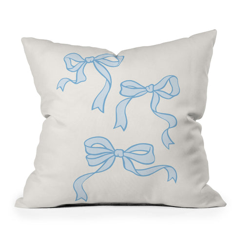 April Lane Art Blue Bows Throw Pillow