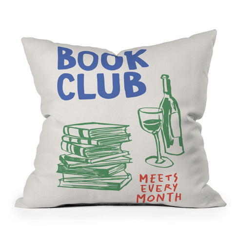 April Lane Art Book Club Outdoor Throw Pillow