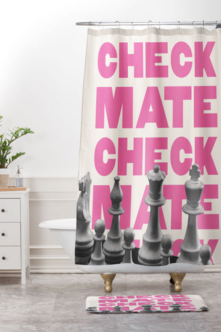 April Lane Art Checkmate I Shower Curtain And Mat