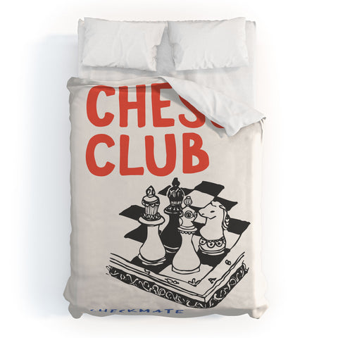 April Lane Art Chess Club Duvet Cover