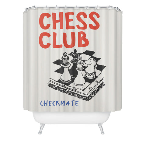 April Lane Art Chess Club Shower Curtain