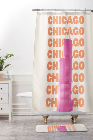 April Lane Art Chicago Willis Tower Shower Curtain And Mat