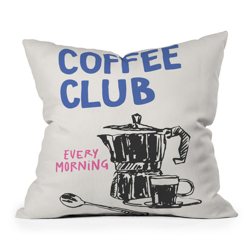 April Lane Art Coffee Club Outdoor Throw Pillow