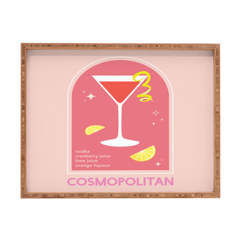 April Lane Art Cosmopolitan Cocktail I Rectangular Tray