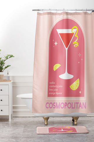 April Lane Art Cosmopolitan Cocktail I Shower Curtain And Mat