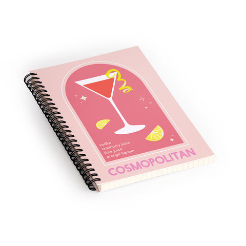 April Lane Art Cosmopolitan Cocktail I Spiral Notebook
