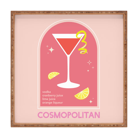 April Lane Art Cosmopolitan Cocktail I Square Tray