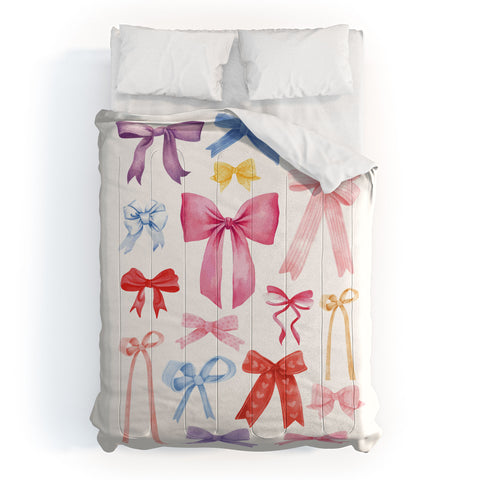 April Lane Art Cute Bows Ribbons Comforter