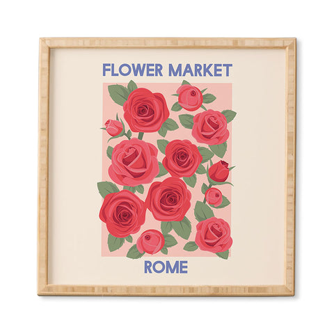 April Lane Art Flower Market Rome Roses Framed Wall Art