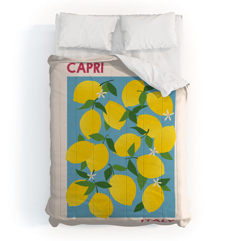 April Lane Art Fruit Market Capri Italy Lemon Comforter
