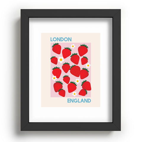April Lane Art Fruit Market London England Strawberries Recessed Framing Rectangle