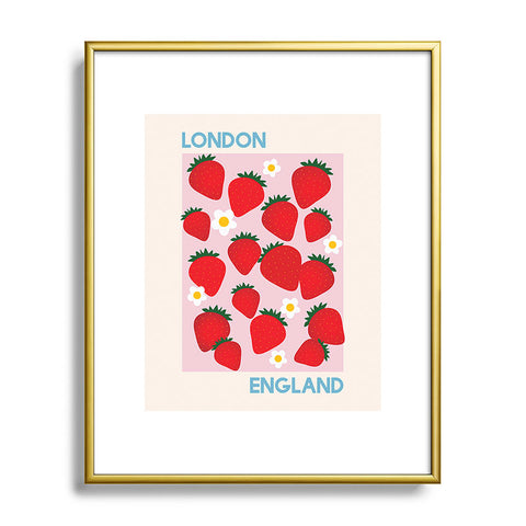 April Lane Art Fruit Market London England Strawberries Metal Framed Art Print