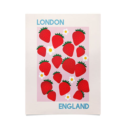 April Lane Art Fruit Market London England Strawberries Poster