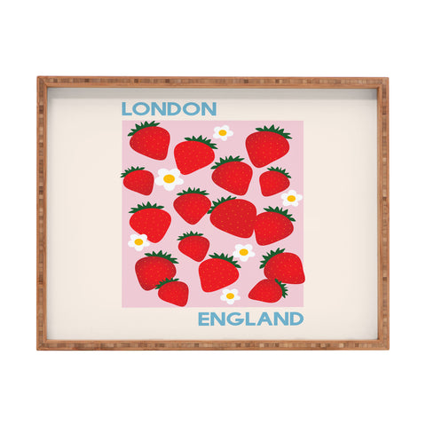 April Lane Art Fruit Market London England Strawberries Rectangular Tray