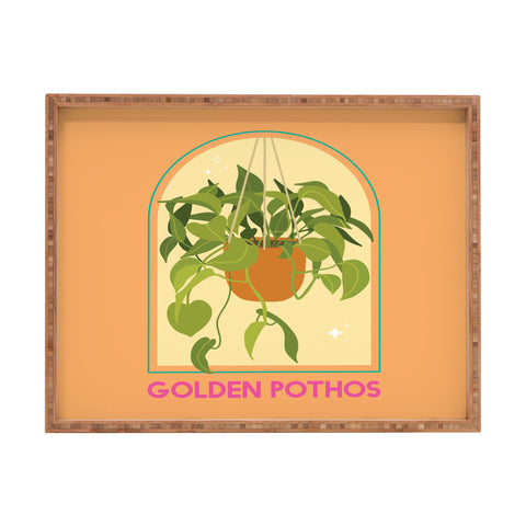 April Lane Art Golden Pothos Houseplant Rectangular Tray