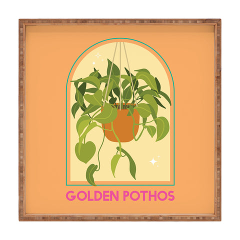 April Lane Art Golden Pothos Houseplant Square Tray