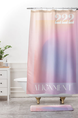 April Lane Art Gradient Angel Number 222 Shower Curtain And Mat