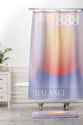 April Lane Art Gradient Angel Number 888 Shower Curtain And Mat