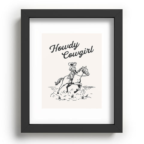 April Lane Art Howdy Cowgirl Black Recessed Framing Rectangle